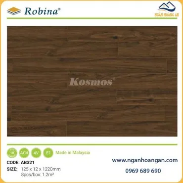 Sàn Gỗ Malaysia Robina Dày 12mm Bản Nhỏ AB321