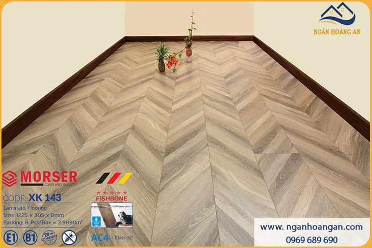 Sàn Gỗ Morser Vân Xương Cá Morser XK 143 8mm Sàn Gỗ Morser Vân Xương Cá Morser XK 143 8mm