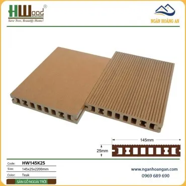 Sàn Gỗ Nhựa Ngoài Trời Hwood HW145K25 Teak