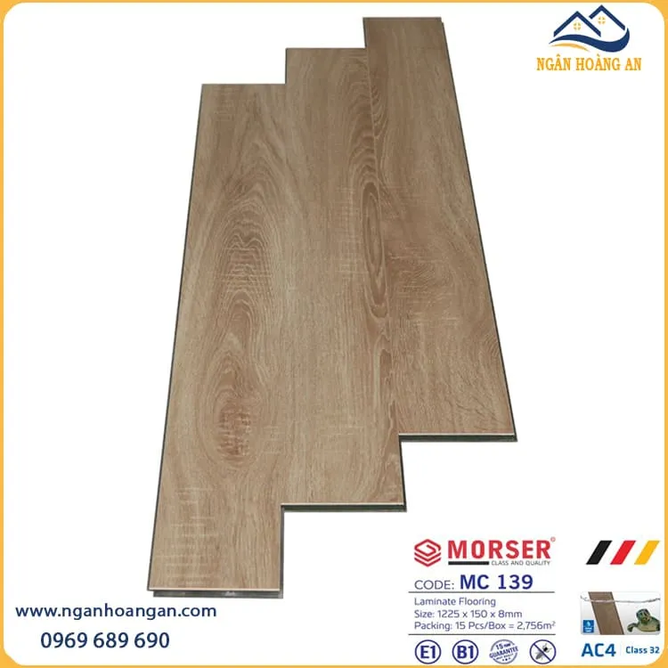 Sàn Gỗ Việt Nam Giá Rẻ Morser MC139 Dày 8mm