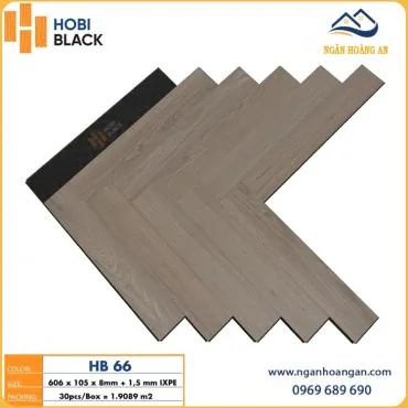 Sàn Gỗ Xương Cá Công Nghiệp 8mm Hobi Black HB66