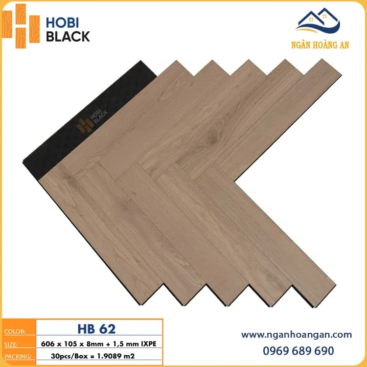 Sàn Gỗ Xương Cá Hobi Black Việt Nam HB62 8mm Sàn Gỗ Xương Cá Hobi Black Việt Nam HB62 8mm