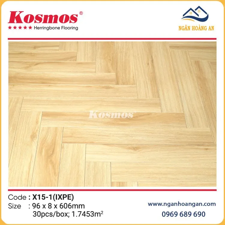 Sàn Gỗ Xương Cá Kosmos 8mm X15-1