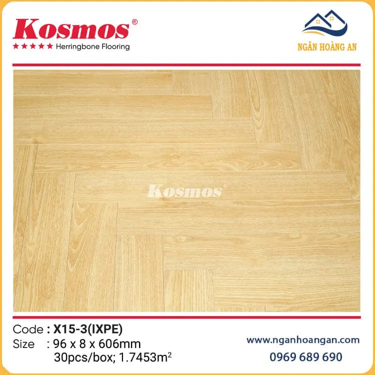 Sàn Gỗ Xương Cá Kosmos Việt Nam 8mm X15-3