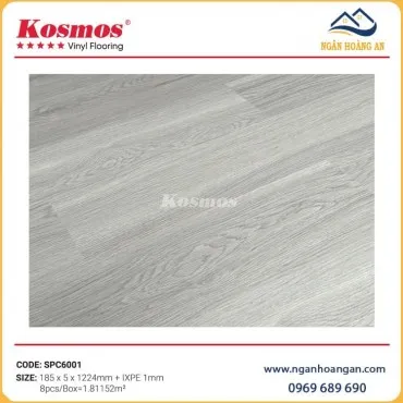Sàn Nhựa Hèm Khoá Giả Gỗ Kosmos SPC6001 Đế Cao Su 5mm
