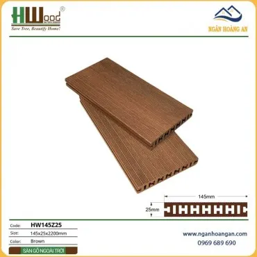 Sàn Hồ Bơi Gỗ Nhựa Ngoài Trời Hwood HW145Z25 Brown