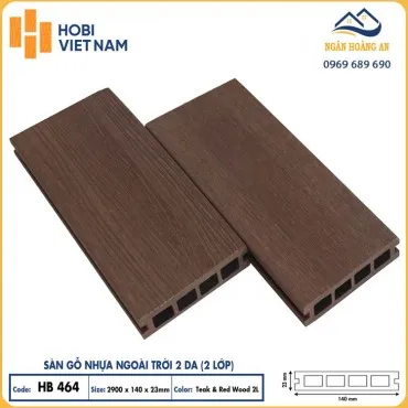Sàn Hồ Bơi Lỗ Vuông 2 Da Hobiwood HB464 Teak & Red Wood