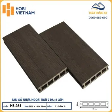 Sàn Lỗ Vuông Gỗ Nhựa Ngoài Trời 2 Da Hobiwood HB461 ZCoffee