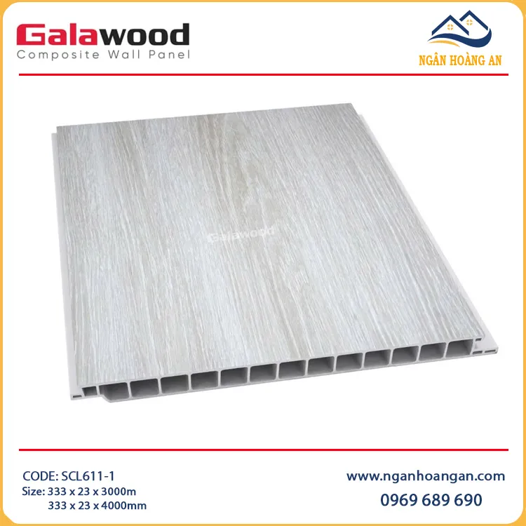 Sàn Nhựa Chịu Lực Galawood 23mm SCL611-1 Vân Xám Nhạt