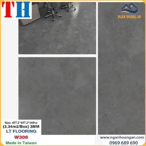 Sàn Nhựa Dán Keo Giả Bê Tông THFloor W306 Dày 3mm