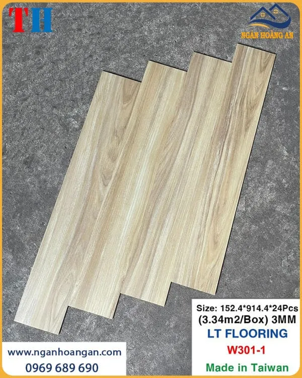 Sàn Nhựa Dán Keo Giả Gỗ 3mm THFloor W301
