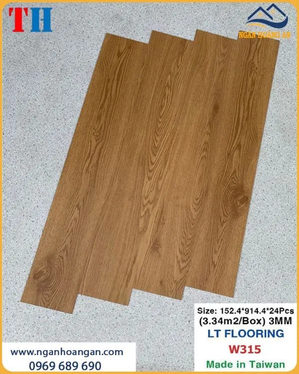 Sàn Nhựa Dán Keo Giả Gỗ THFloor 3mm W315
