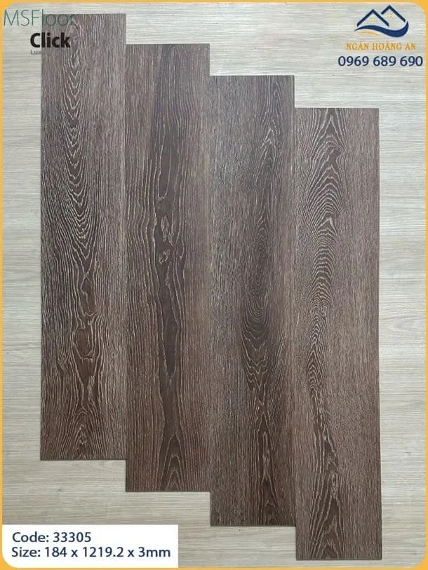 Sàn Nhựa Dán Keo Giả Gỗ MSFloor 33305 Dày 3mm