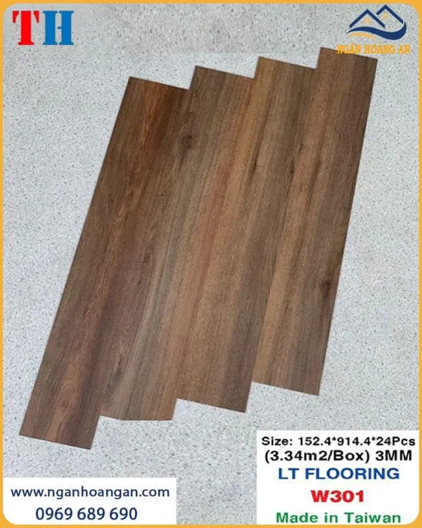 Sàn Nhựa Dán Keo Giả Gỗ Taiwan Giá Rẻ THFloor W301 Sàn Nhựa Dán Keo Giả Gỗ Taiwan Giá Rẻ THFloor W301