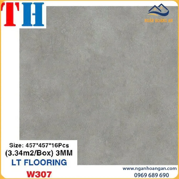 Sàn Nhựa Dán Keo Giả Vân Bê Tông THFloor W307 Dày 3mm