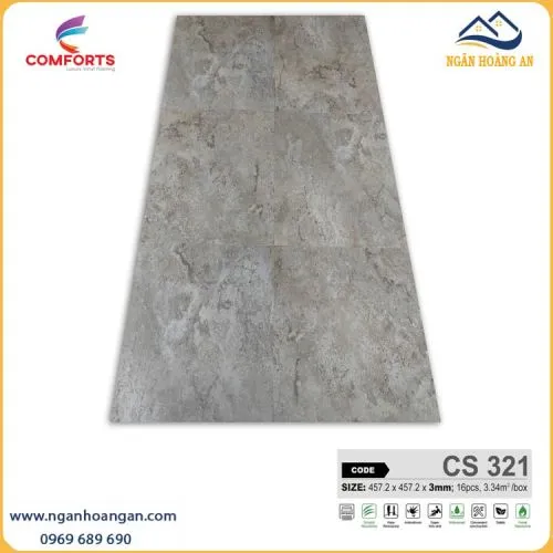 Sàn Nhựa Dán Keo Giả Bê Tông Comforts CS321 Dày 3mm