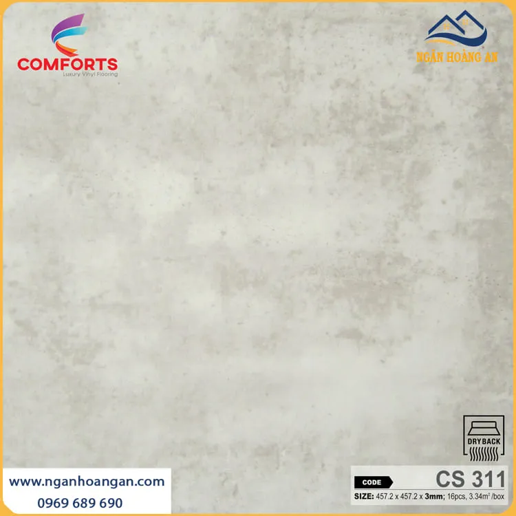 Sàn Nhựa Dán Keo Giả Vân Đá Comforts CS311 Dày 3mm Sàn Nhựa Dán Keo Giả Vân Đá Comforts CS311 Dày 3mm