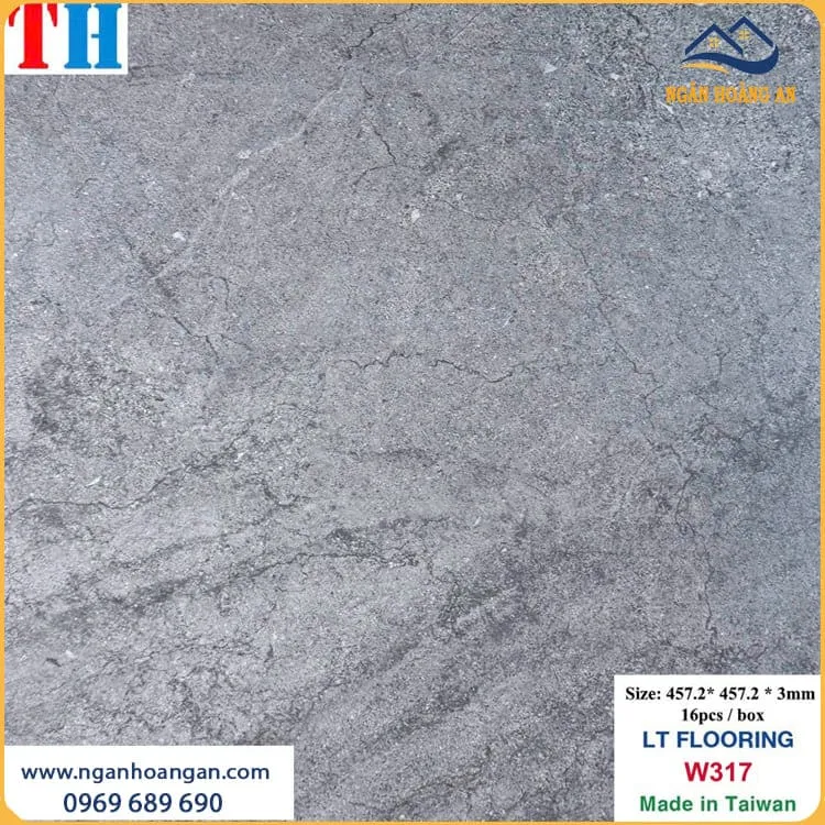 Sàn Nhựa Dán Keo Vân Bê Tông THFloor W317 Dày 3mm
