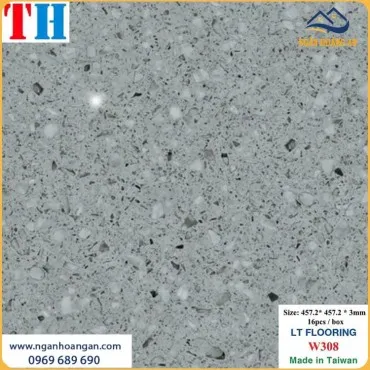 Sàn Nhựa Dán Keo Vân Đá Mài Terrazzo THFloor W308 Dày 3mm