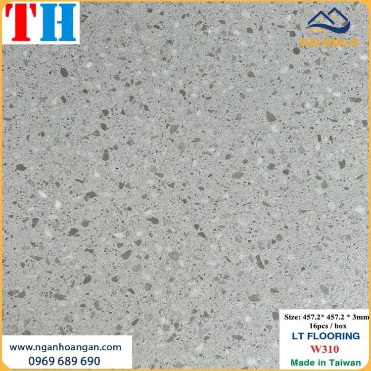 Sàn Nhựa Dán Keo Vân Đá Mài Terrazzo THFloor W310 Dày 3mm Sàn Nhựa Dán Keo Vân Đá Mài Terrazzo THFloor W310 Dày 3mm