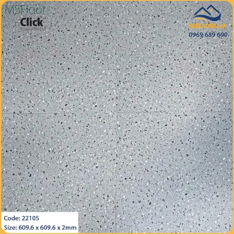 Sàn Nhựa Dán Keo Vân Đá Mài Terrazzo MSFloor 22105 Dày 2mm