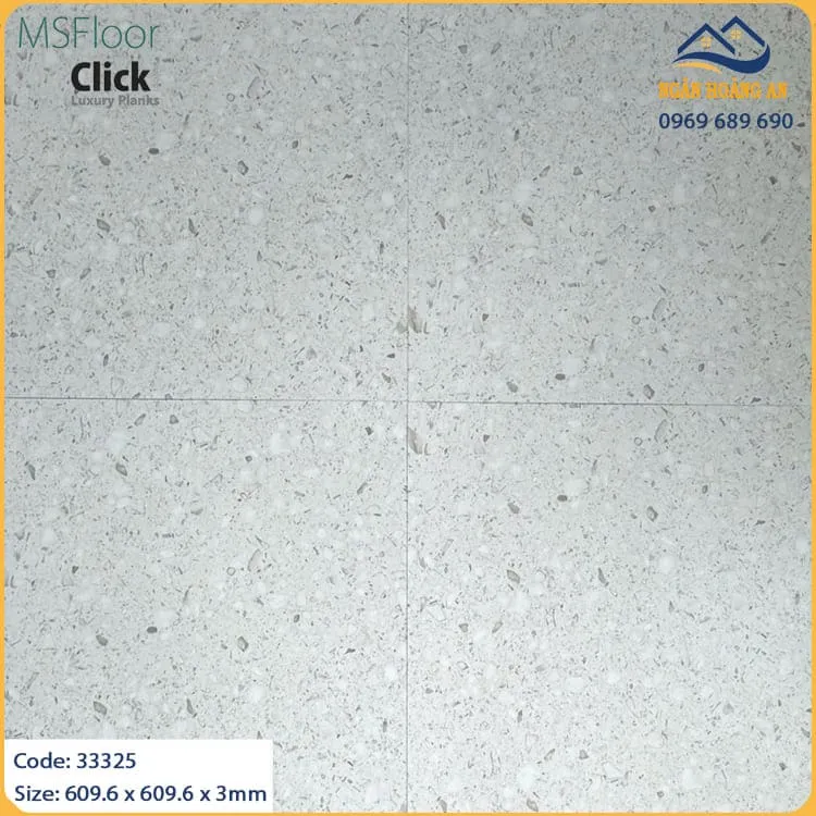 Sàn Nhựa Dán Keo Vân Đá Mài Terrazzo MSFloor 33325 Dày 3mm