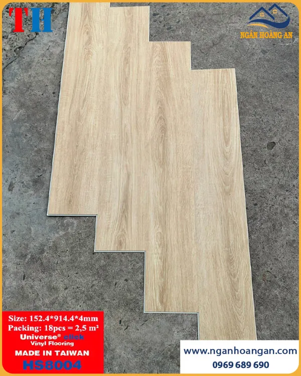 Sàn Nhựa Giả Gỗ Hèm Khoá 4mm THFloor HS8004