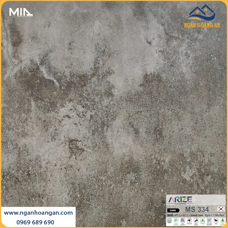 Sàn Nhựa Giả Gỗ Dán Keo Giả Vân Đá ARIZE MS334 Dày 3mm