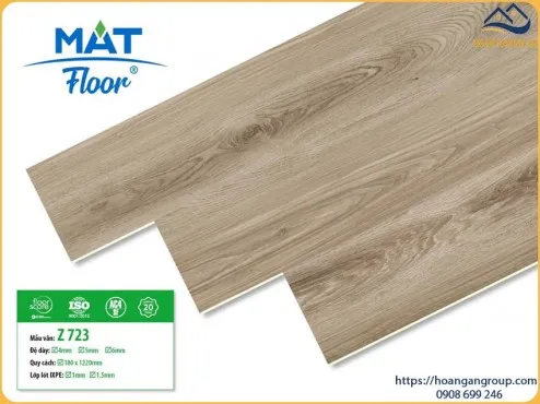 Sàn Nhựa Giả Gỗ Hèm Khoá MAT Floor Z723 Dày 4mm