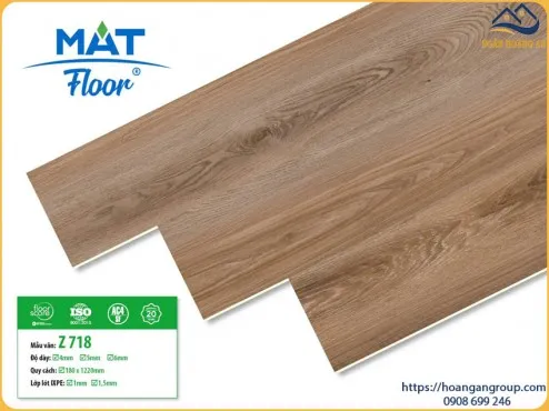 Sàn Nhựa Giả Gỗ Hèm Khoá MAT Floor Z718 Dày 4mm 