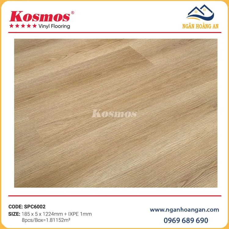Sàn Nhựa Giả Gỗ Hèm Khoá Giả Vân Gỗ Kosmos SPC6002