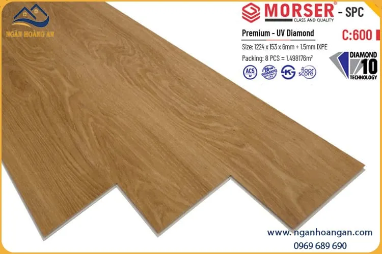 Sàn Nhựa Giả Gỗ Hèm Khoá Morser C600 6mm