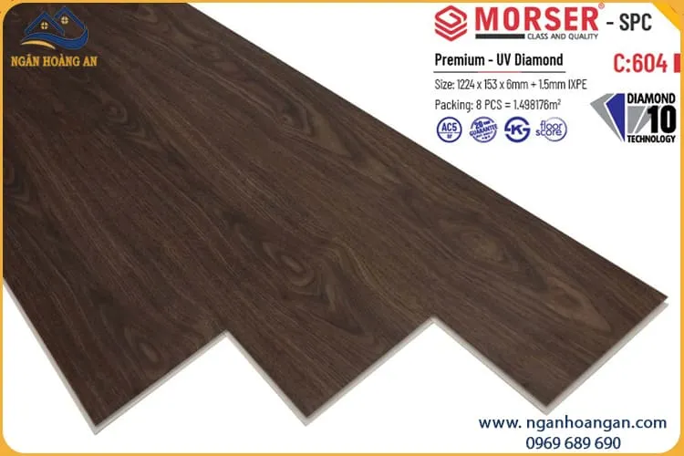 Sàn Nhựa Giả Gỗ Hèm Khoá Morser C604 6mm Sàn Nhựa Giả Gỗ Hèm Khoá Morser C604 6mm