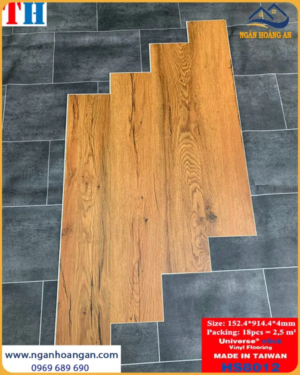 Sàn Nhựa Giả Gỗ Hèm Khoá Taiwan THFloor HS8012 Dày 4mm