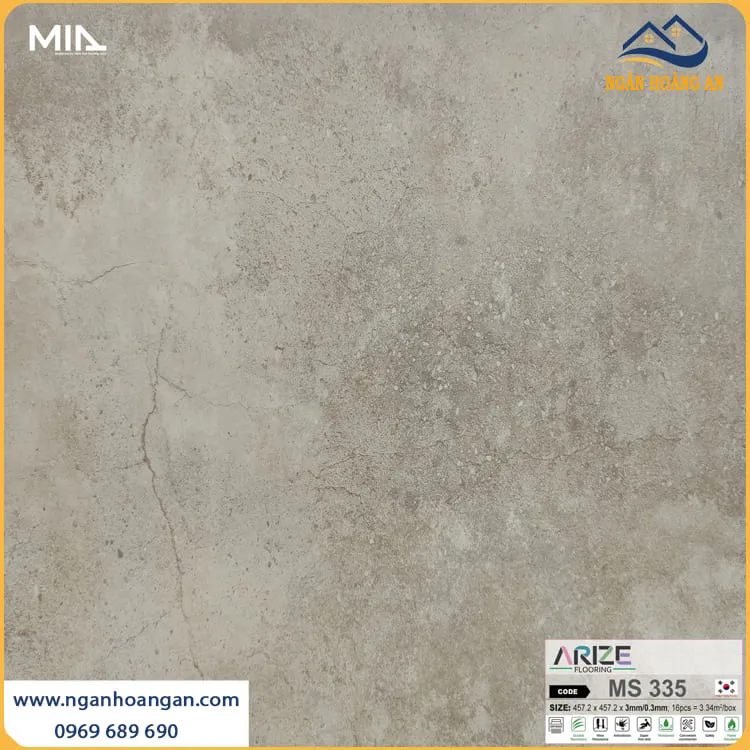Sàn Nhựa Giả Vân Đá Dán Keo ARIZE MS335 Dày 3mm Sàn Nhựa Giả Vân Đá Dán Keo ARIZE MS335 Dày 3mm