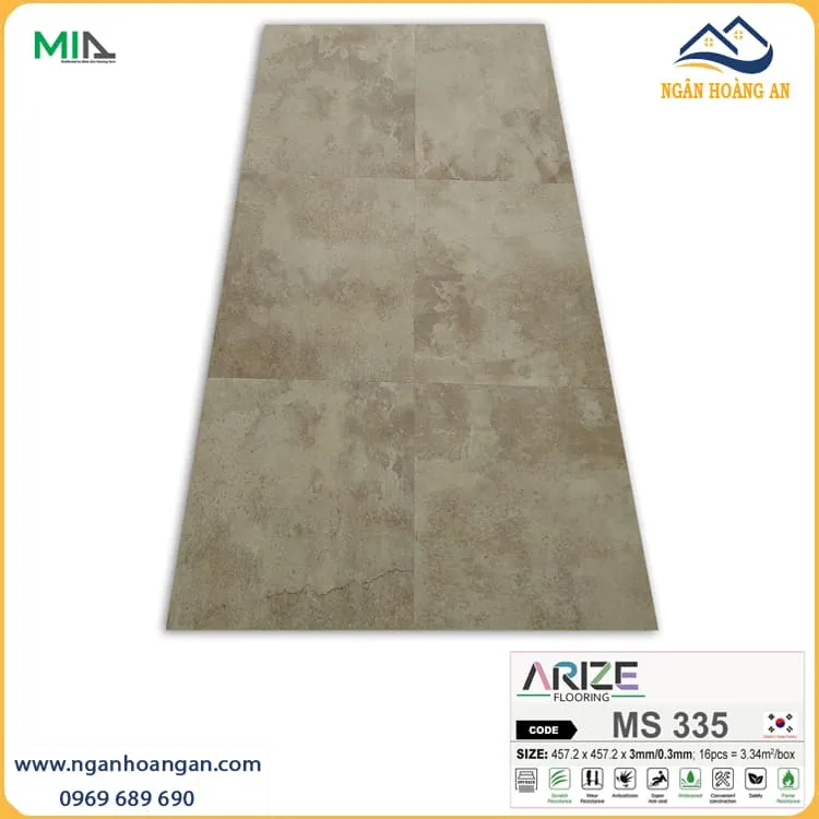 Sàn Nhựa Giả Vân Đá Dán Keo ARIZE MS335 Dày 3mm Sàn Nhựa Giả Vân Đá Dán Keo ARIZE MS335 Dày 3mm
