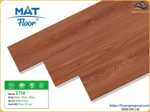 Sàn Nhựa Giả Vân Gỗ Hèm Khoá 4mm MAT Floor Z714
