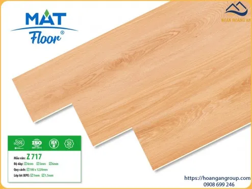 Sàn Nhựa Giả Vân Gỗ Hèm Khoá 4mm MAT Floor Z717