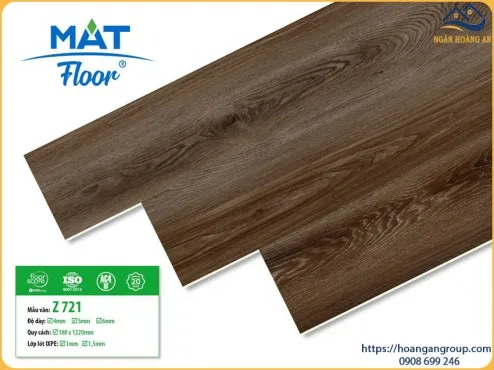 Sàn Nhựa Giả Vân Gỗ Hèm Khoá 4mm MAT Floor Z721
