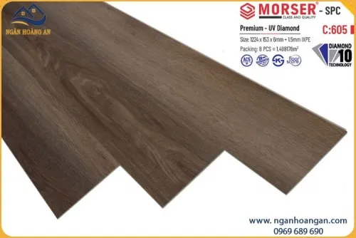 Sàn Nhựa Giả Vân Gỗ Hèm Khoá Morser C605 6mm 