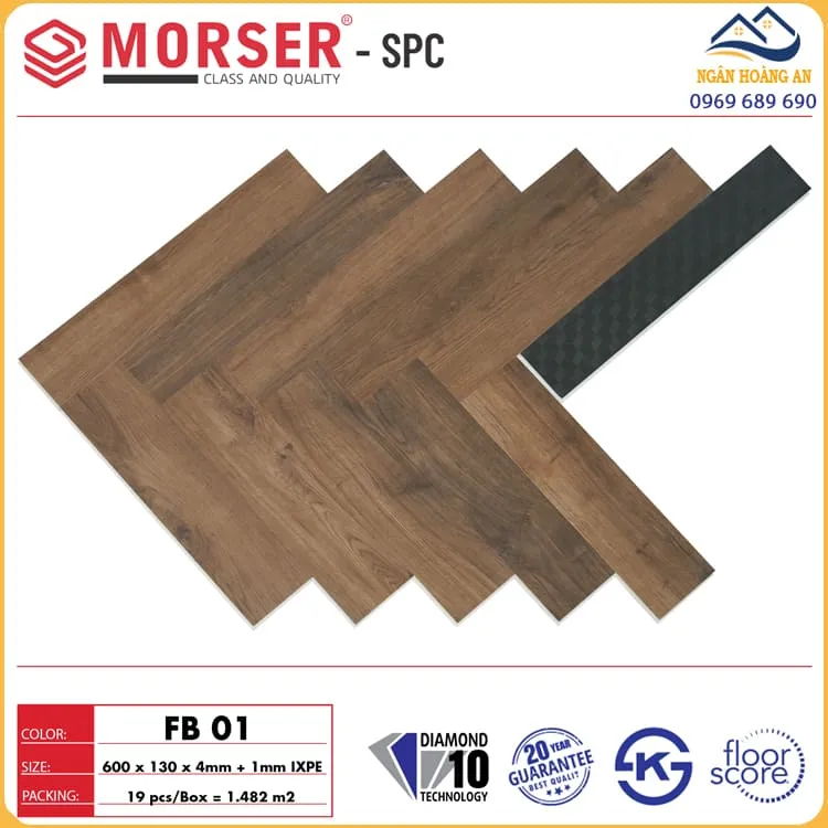 Sàn Nhựa Hèm Khoá Xương Cá 4mm Morser FB01