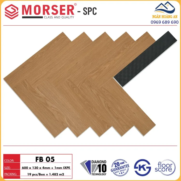 Sàn Nhựa Hèm Khoá Xương Cá 4mm Morser FB05