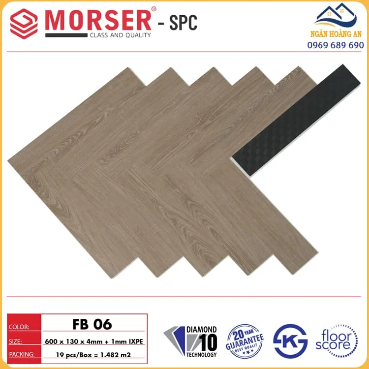 Sàn Nhựa Hèm Khoá Xương Cá 4mm Morser FB06