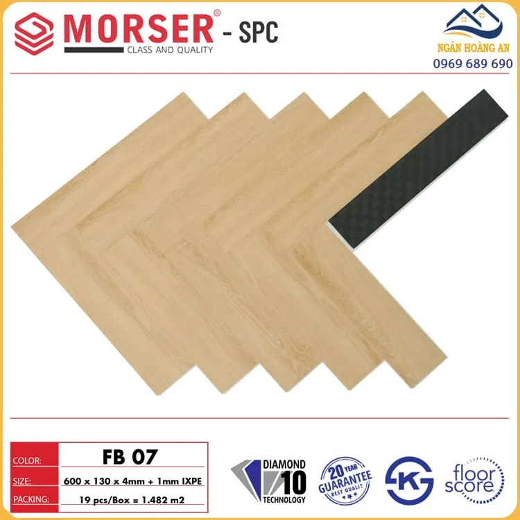 Sàn Nhựa Hèm Khoá Xương Cá 4mm Morser FB07