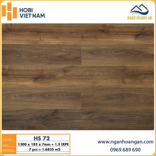 Sàn Nhựa Hèm Khóa Giả Gỗ 7mm Hobiwood HS72