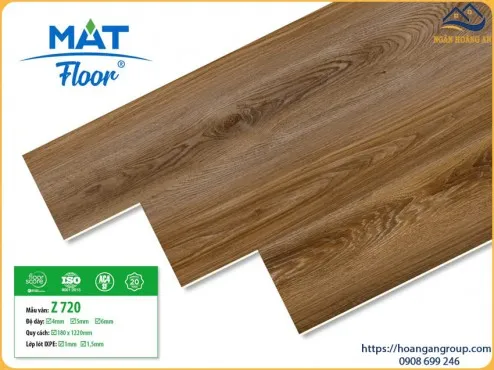 Sàn Nhựa Hèm Khoá Giả Gỗ MAT Floor Z720 Dày 4mm