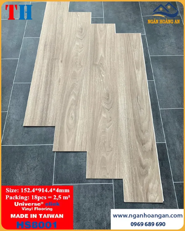 Sàn Nhựa Hèm Khoá Giả Gỗ THFloor HS8001 Dày 4mm
