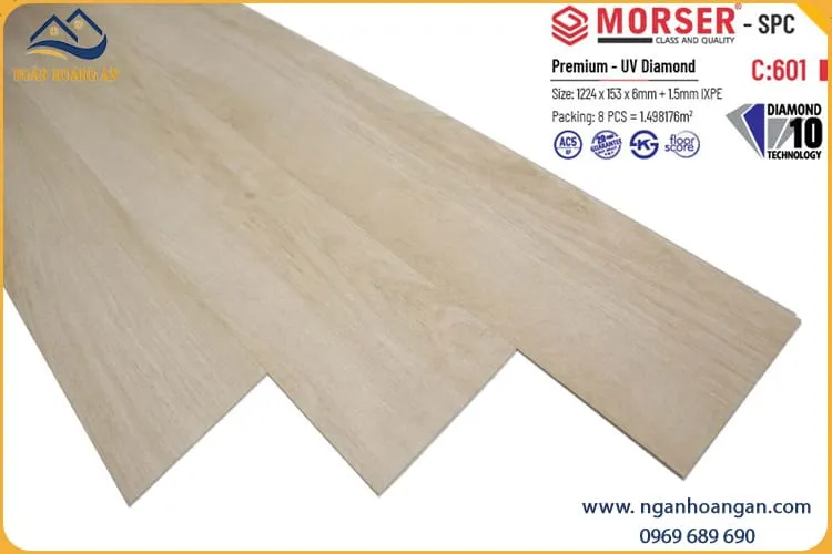 Sàn Nhựa Hèm Khoá Giả Gỗ Morser C601 6mm