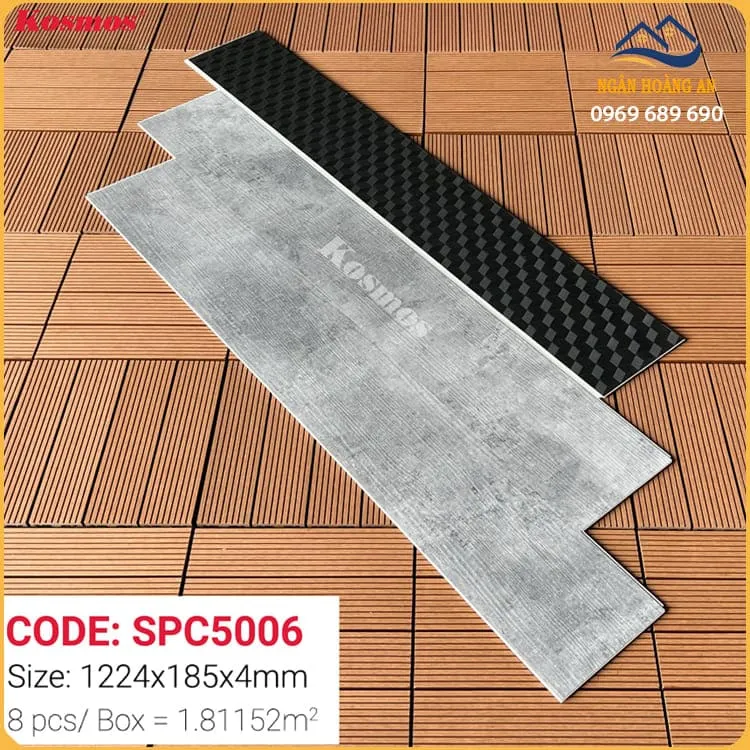 Sàn Nhựa Hèm Khóa Giả Vân Bê Tông Kosmos SPC5006