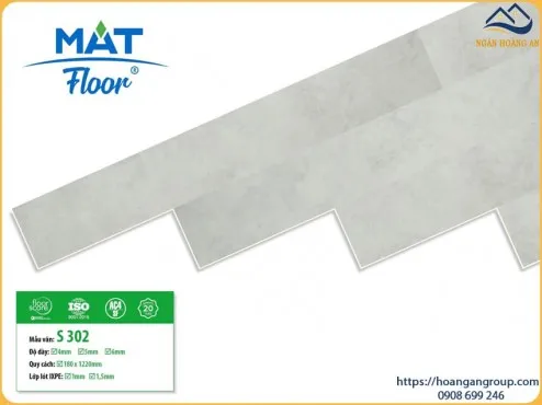 Sàn Nhựa Hèm Khoá Giả Vân Đá 4mm MAT Floor S302